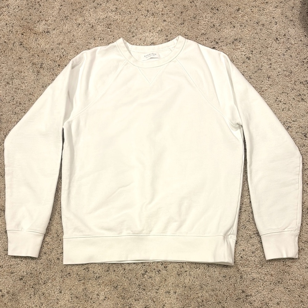 Everlane White Cotton Sweatshirt Size Small